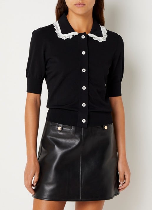 Claudie Pierlot Fijngebreid vest met broderie