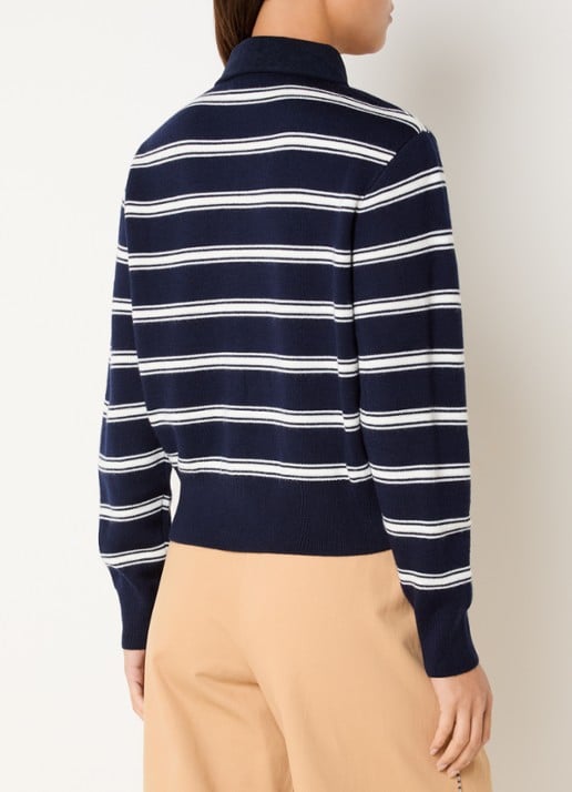 Claudie Pierlot Fijngebreid vest met streepprint - achterkant 2 wit