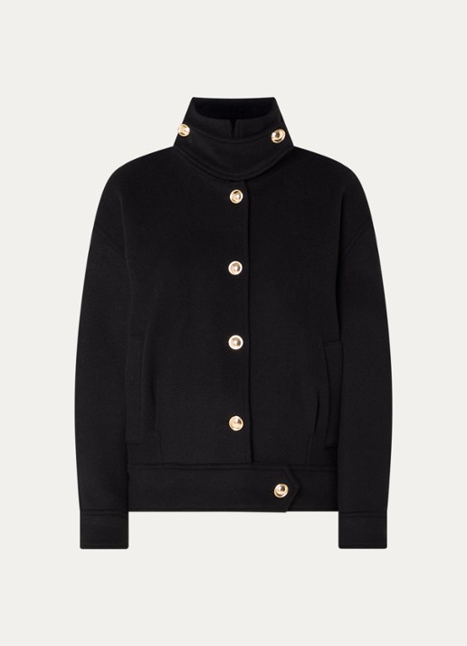 Claudie Pierlot Fijngebreid vest met streepprint - voorkant 2 zwart