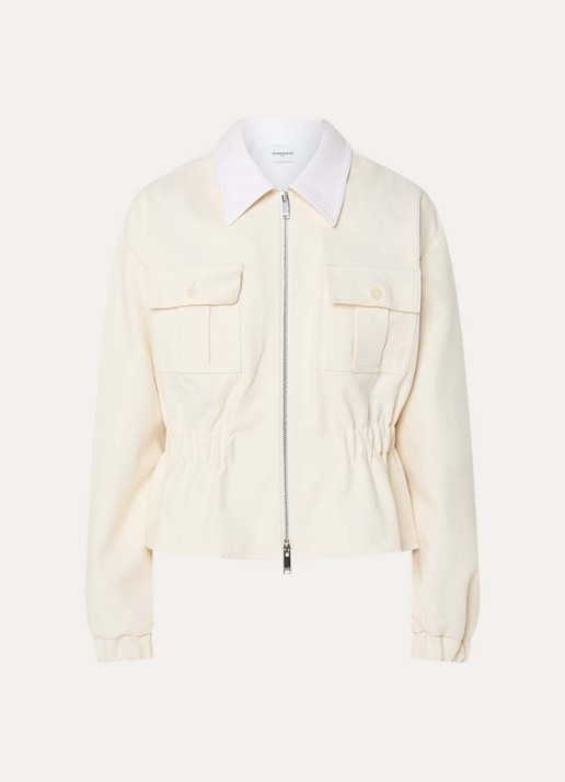 Claudie Pierlot Gallo jack met klepzakken - voorkant 2 creme