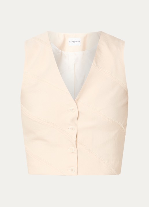 Claudie Pierlot Gilet met V-hals - voorkant creme