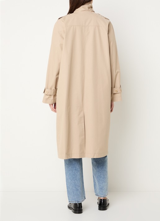 Claudie Pierlot Gisele trenchcoat met steekzakken - achterkant beige
