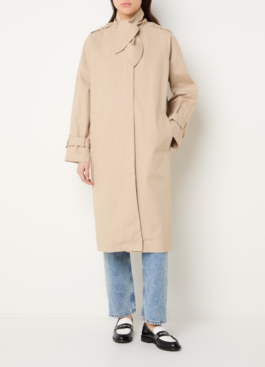 Claudie Pierlot Gisele trenchcoat met steekzakken - voorkant 3 beige