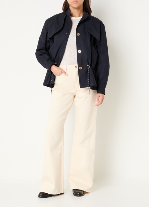 Claudie Pierlot High waist flared jeans met gekleurde wassing - voorkant 5 beige