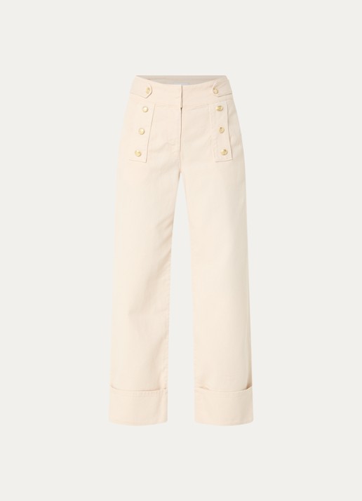 Claudie Pierlot High waist loose fit jeans met gekleurde wassing - voorkant 2 beige