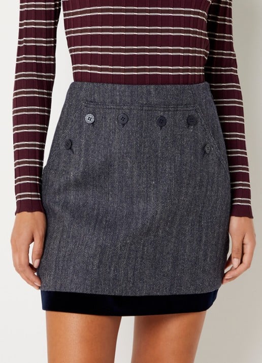 Claudie Pierlot High waist mini rok in wolblend