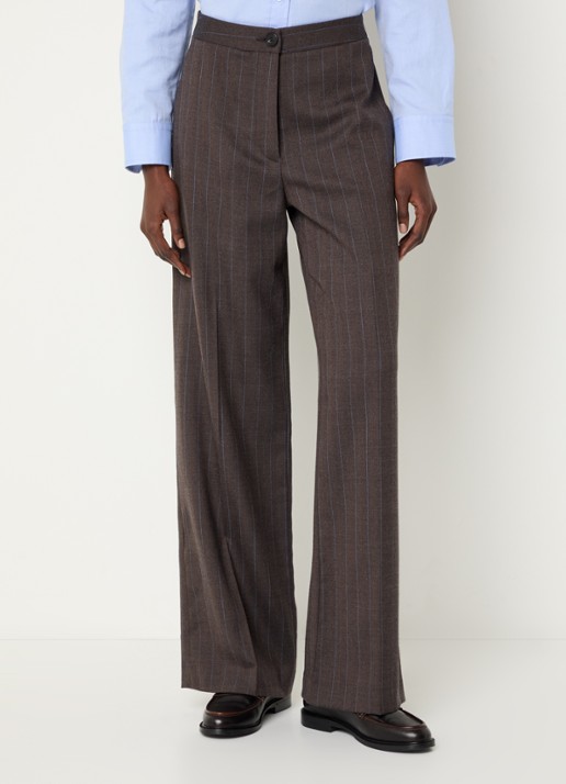 Claudie Pierlot High waist straight fit broek in wolblend