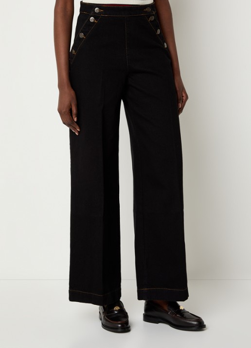Claudie Pierlot High waist straight fit jeans met gekleurde wassing