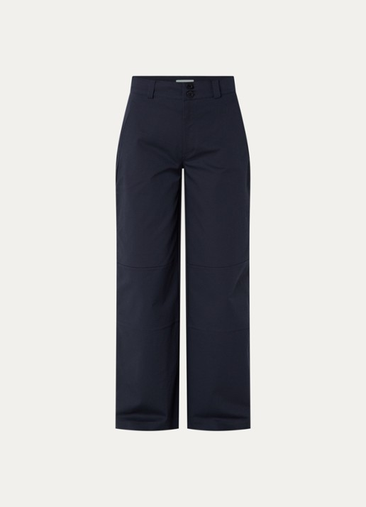 Claudie Pierlot High waist straight leg pantalon met steekzakken - voorkant donkerblauw