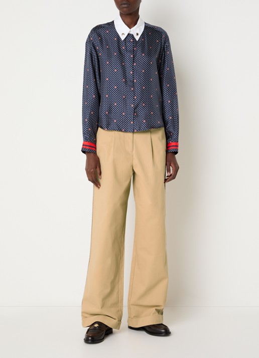 Claudie Pierlot High waist wide fit broek met steekzakken - voorkant 4 camel