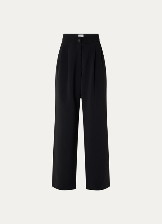 Claudie Pierlot High waist wide fit broek met steekzakken - voorkant 2 zwart