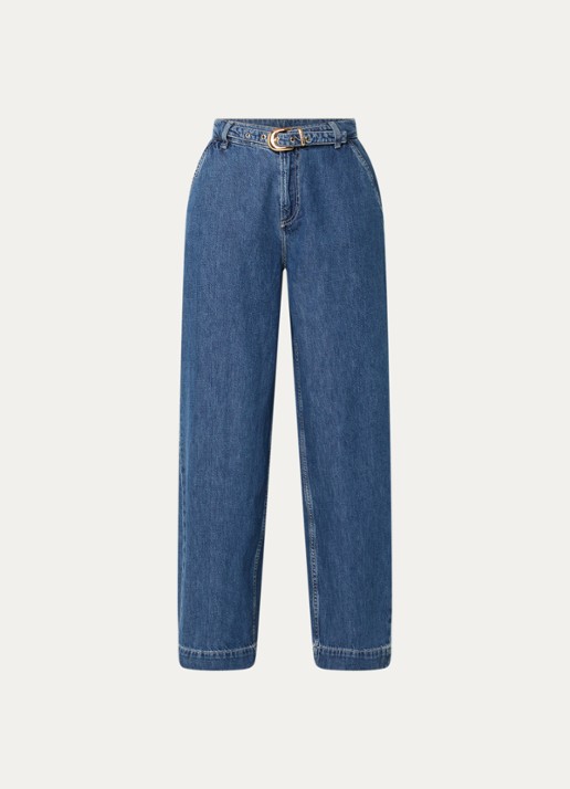 Claudie Pierlot High waist wide fit jeans met medium wassing en ceintuur
