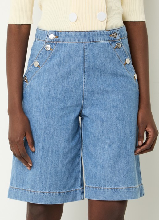 Claudie Pierlot High waist wide fit korte broek van denim