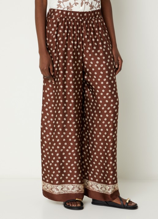 Claudie Pierlot High waist wide fit pantalon met bloemenprint