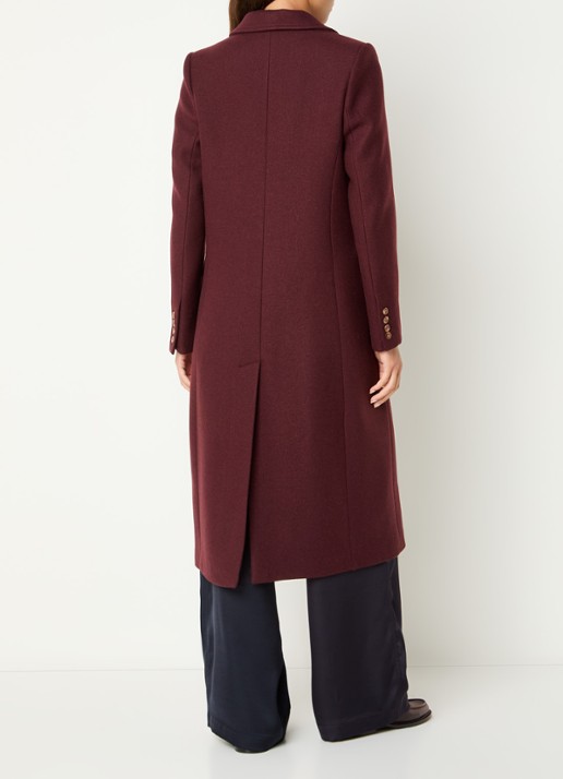 Claudie Pierlot Inny mantel van wolblend met klepzakken - achterkant 2 aubergine