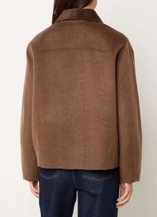 Claudie Pierlot Jack in wolblend met details van corduroy - achterkant 4 bruin