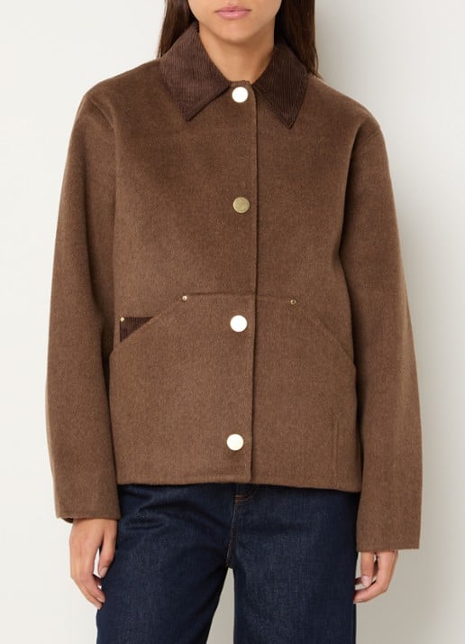 Claudie Pierlot Jack in wolblend met details van corduroy
