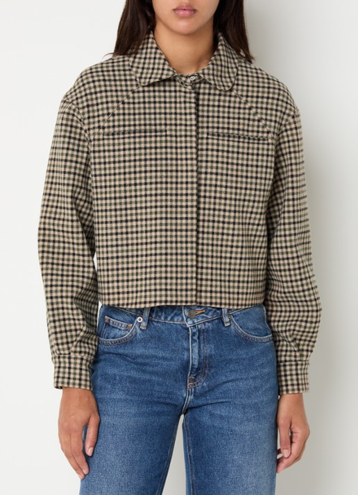 Claudie Pierlot Jack in wolblend met pied-de-poule dessin