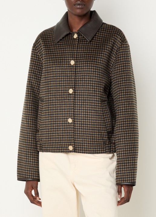 Claudie Pierlot Jack in wolblend met ruitdessin