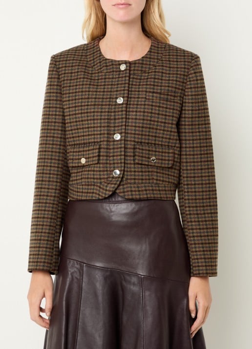 Claudie Pierlot Jack in wolblend met ruitdessin