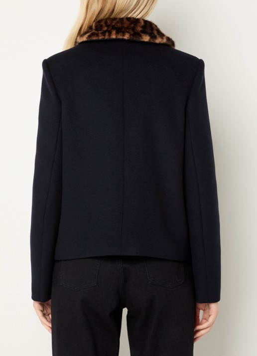 Claudie Pierlot Jack in wolblend met steekzakken - achterkant 4 donkerblauw