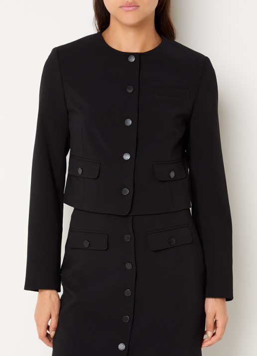 Claudie Pierlot Jack met opgestikte zakken - detail 2 zwart