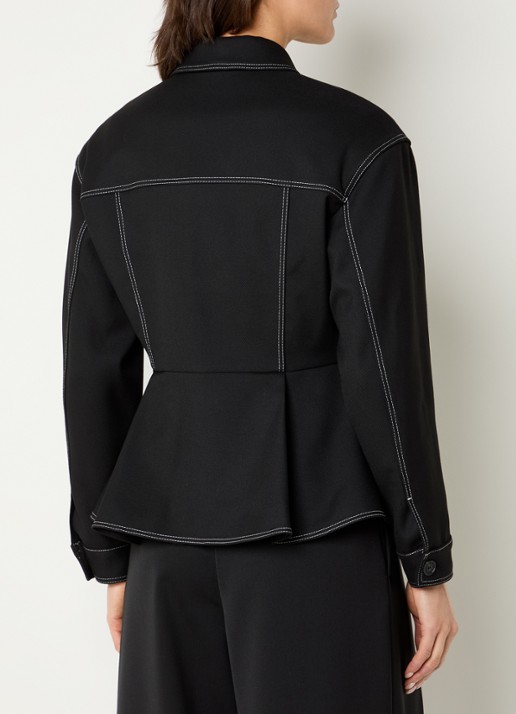 Claudie Pierlot Jack met peplum en borstzakken - achterkant 4 zwart