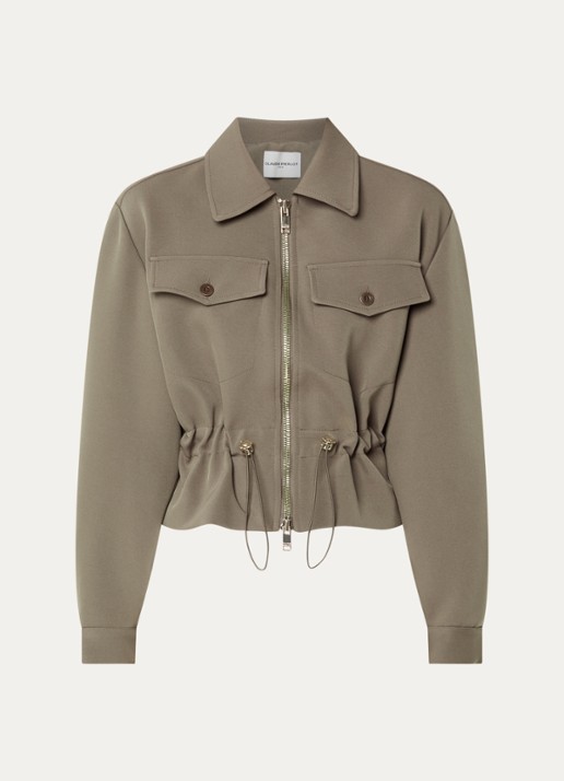 Claudie Pierlot Jack met trekkoord en klepzakken - voorkant 2 khaki