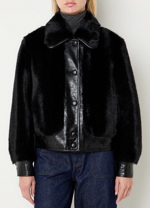 Claudie Pierlot Jack van imitatieleer met details van imitatiebont
