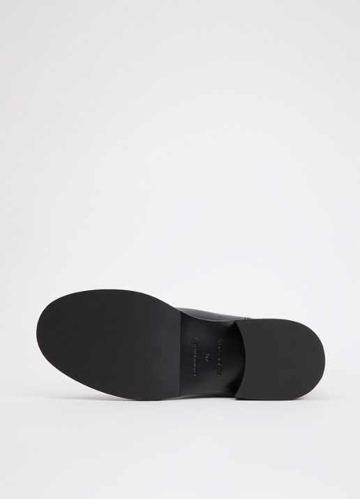 Claudie Pierlot Laars van kalfssuède met details van kalfsleer en gespdetail - detail 3 zwart