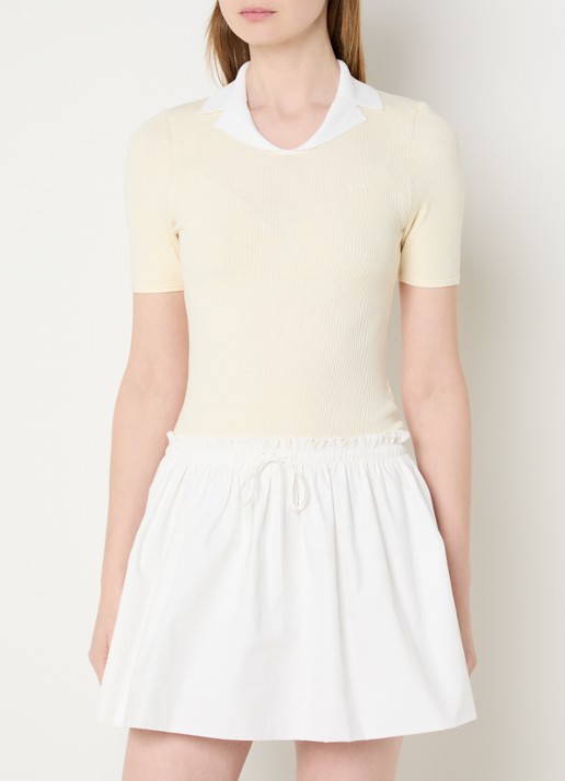 Claudie Pierlot Maillon fijngebreide mini jurk met logo