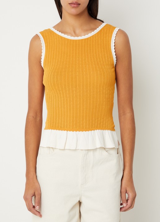 Claudie Pierlot Majo kabelgebreide tanktop met volant
