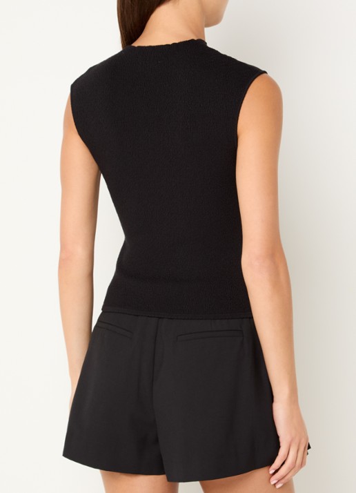 Claudie Pierlot Mamby top met structuur - achterkant zwart