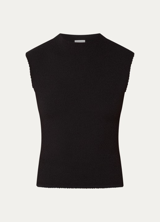 Claudie Pierlot Mamby top met structuur - voorkant 3 zwart