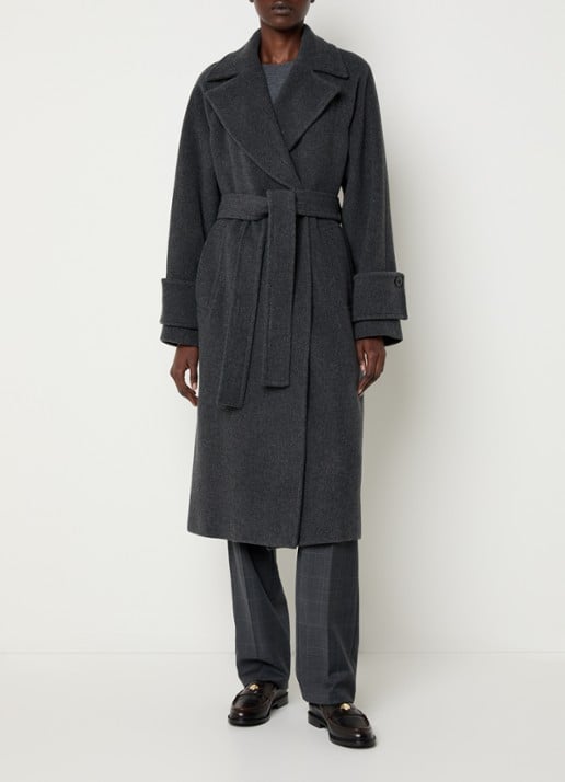 Claudie Pierlot Mantel in wolblend met ceintuur