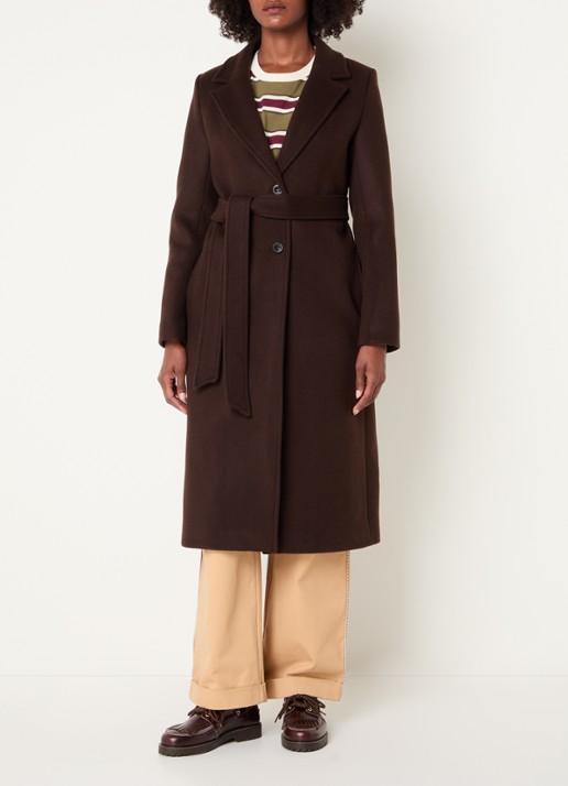 Claudie Pierlot Mantel in wolblend met ceintuur