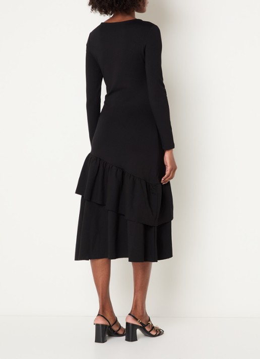 Claudie Pierlot Maxi jurk met volant - achterkant 3 zwart