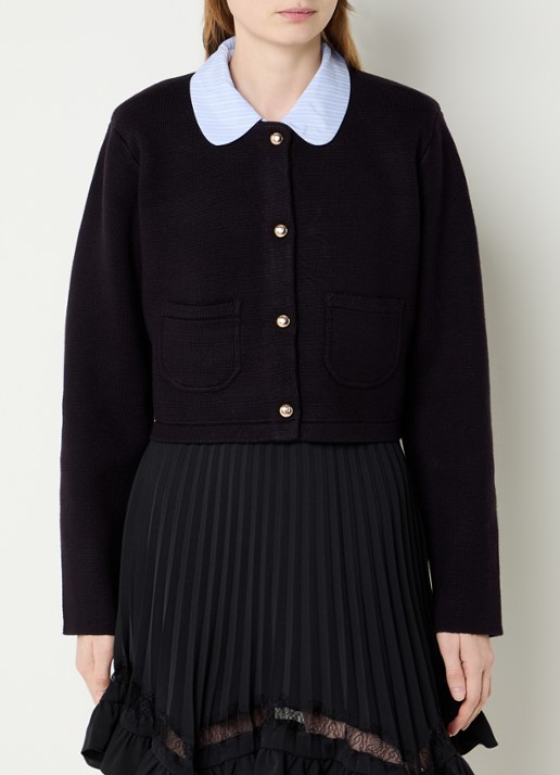 Claudie Pierlot Michalsummer cropped vest van wol met afneembare kraag