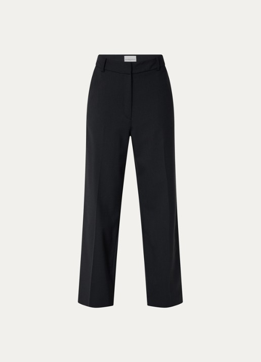 Claudie Pierlot Mid waist straight fit broek met steekzakken - voorkant 3 zwart