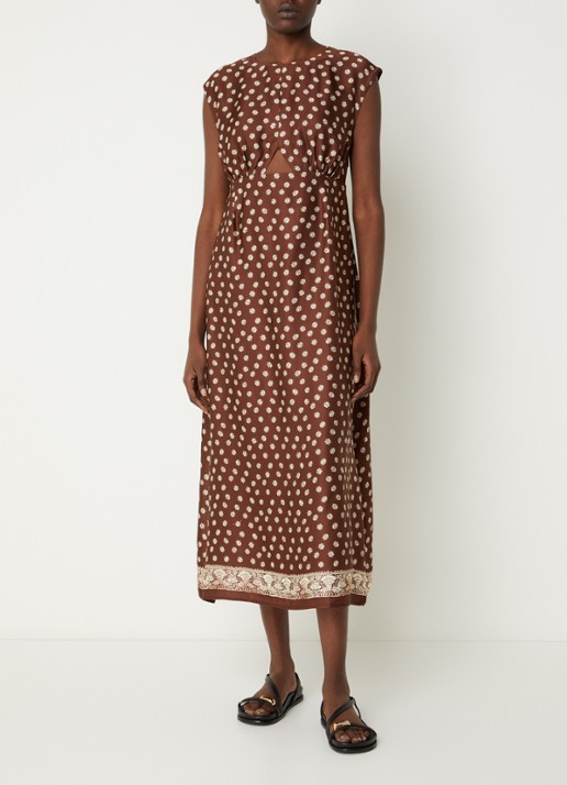 Claudie Pierlot Midi jurk met bloemenprint en cut-out detail