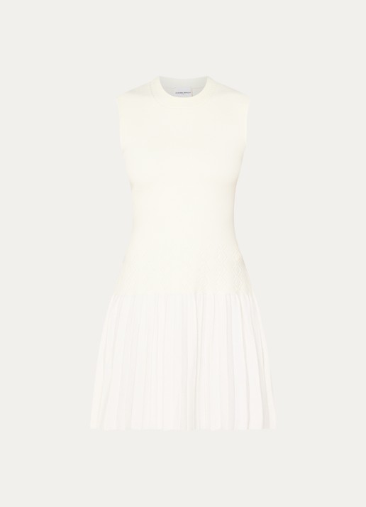 Claudie Pierlot Midi jurk met stretch - voorkant 3 gebroken wit