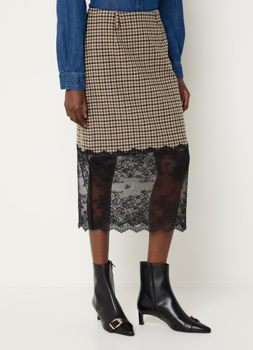 Claudie Pierlot Midi rok met details van kant