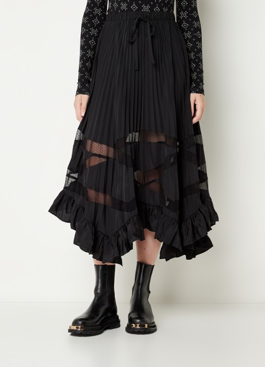 Claudie Pierlot Midi rok met plissé en volant