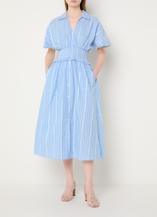 Claudie Pierlot Midi tuniekjurk met streepprint en smockwerk