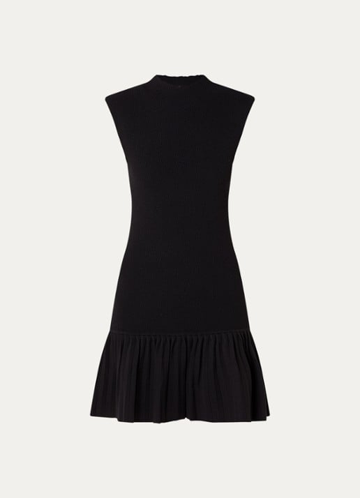 Claudie Pierlot Mini jurk met volant - voorkant 3 zwart
