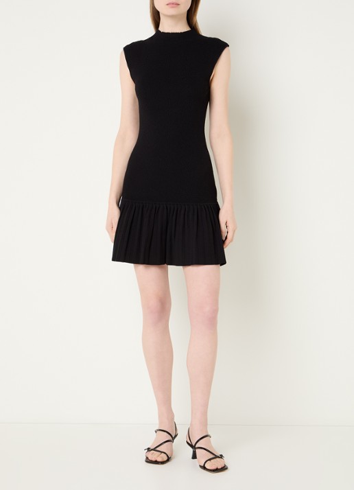 Claudie Pierlot Mini jurk met volant - voorkant 4 zwart