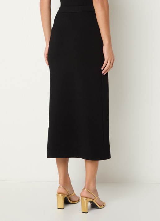 Claudie Pierlot Monarque fijngebreide midi rok met sierknopen - achterkant 4 zwart