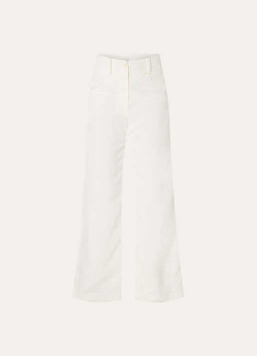 Claudie Pierlot Paloma high waist straight fit pantalon met steekzakken - voorkant 2 gebroken wit