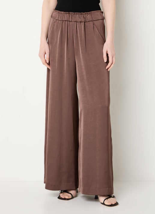 Claudie Pierlot Pantin high waist wide fit pantalon met steekzakken