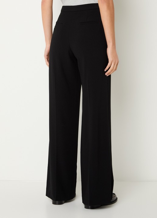 Claudie Pierlot Paulie high waist straight fit pantalon met stretch - achterkant zwart
